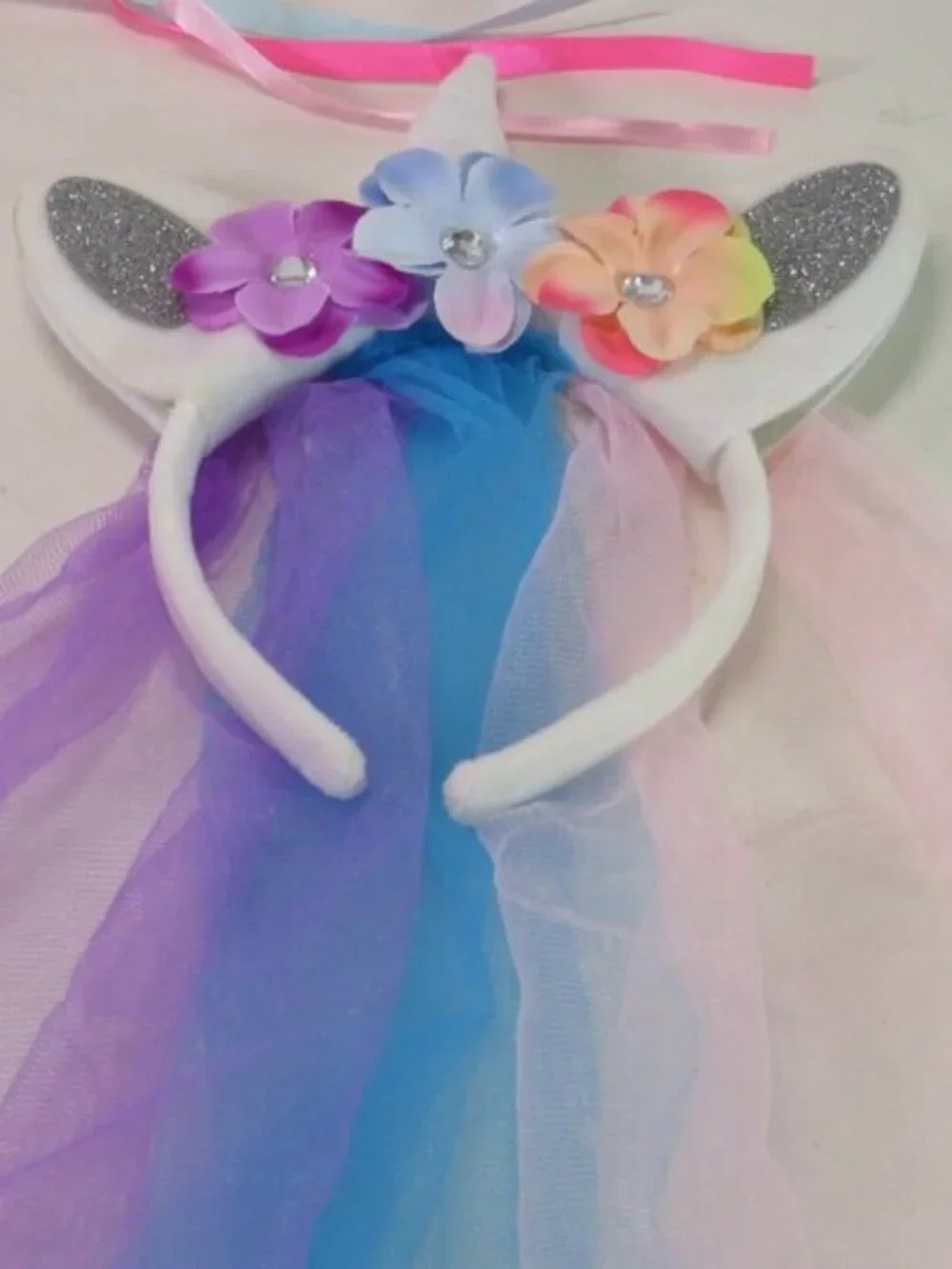 Cosplay Unicorn Headband Veil Plush Wand & Anime Pastel Fantasy Dress up Fairy